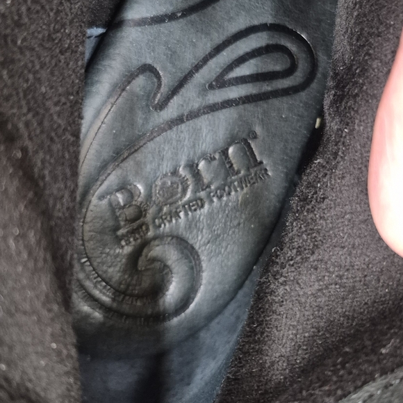 Born ankle boots women's 7 black leather block heel cap toe side zip - Picture 14 of 14